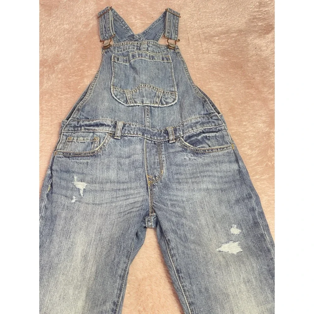 Gap Kids Light‎ Wash Denim Overalls Jeans Size Medium or 8 Bin11